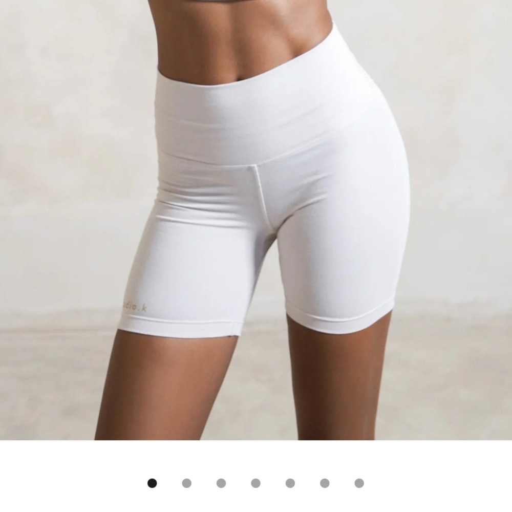 Oatmeal Colored High-Waisted Yoga Shorts